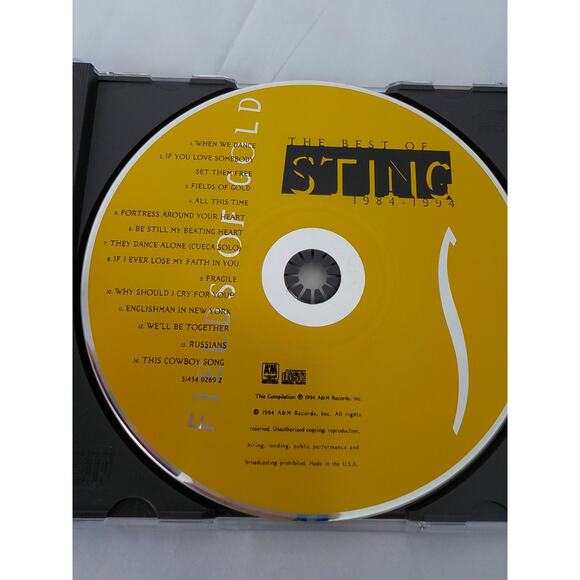 The Best of STING Fields of Gold 1984 - 1994 CD Music AM Records - Picture 4 of 4
